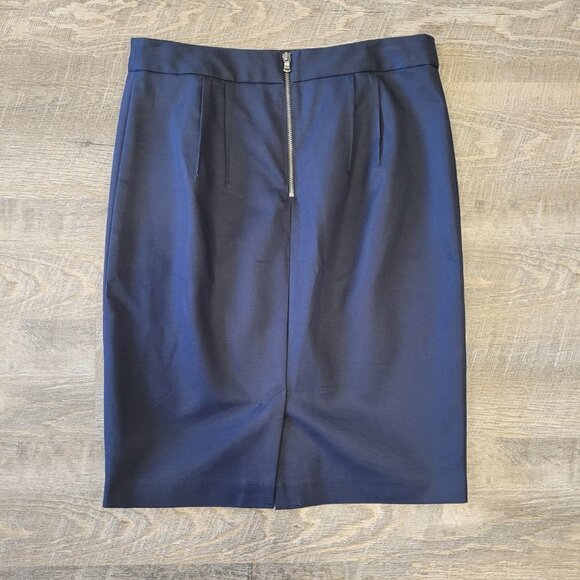 CLUB MONACO | Floral Pencil Skirt Navy Blue | Sz. 6 - Picture 4 of 8